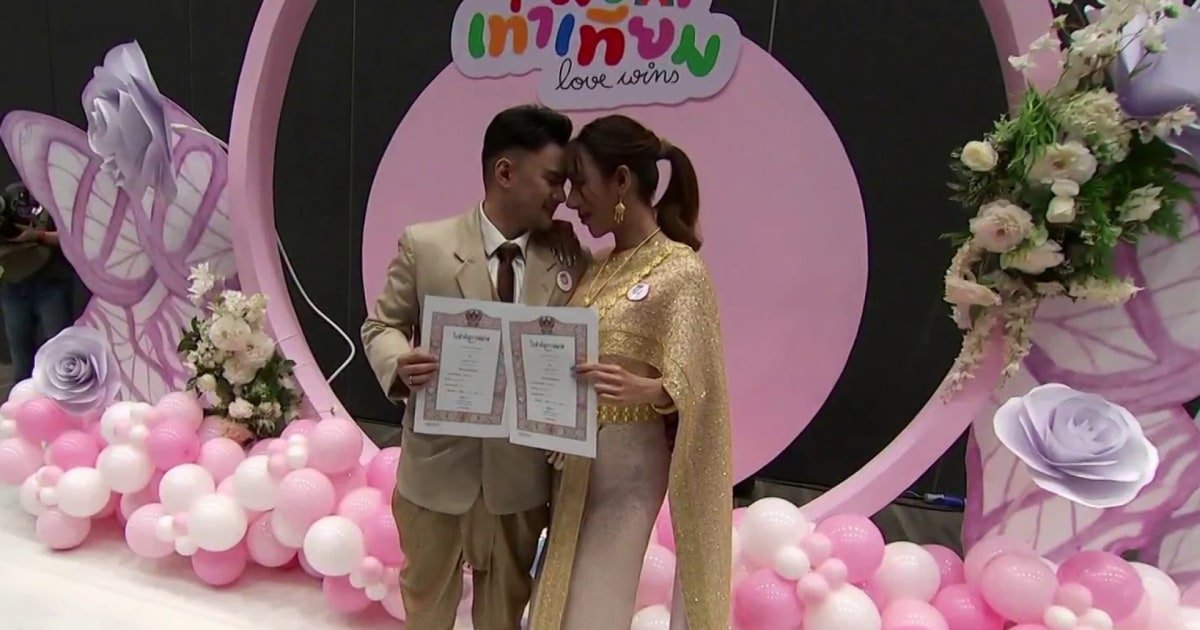 Couples in Thailand celebrate legalization of same-sex marriage with mass wedding