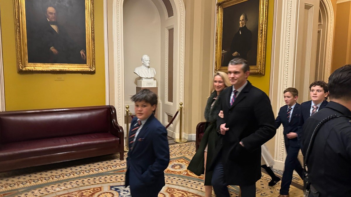 Hegseth arrives at the Capitol for a confirmation vote