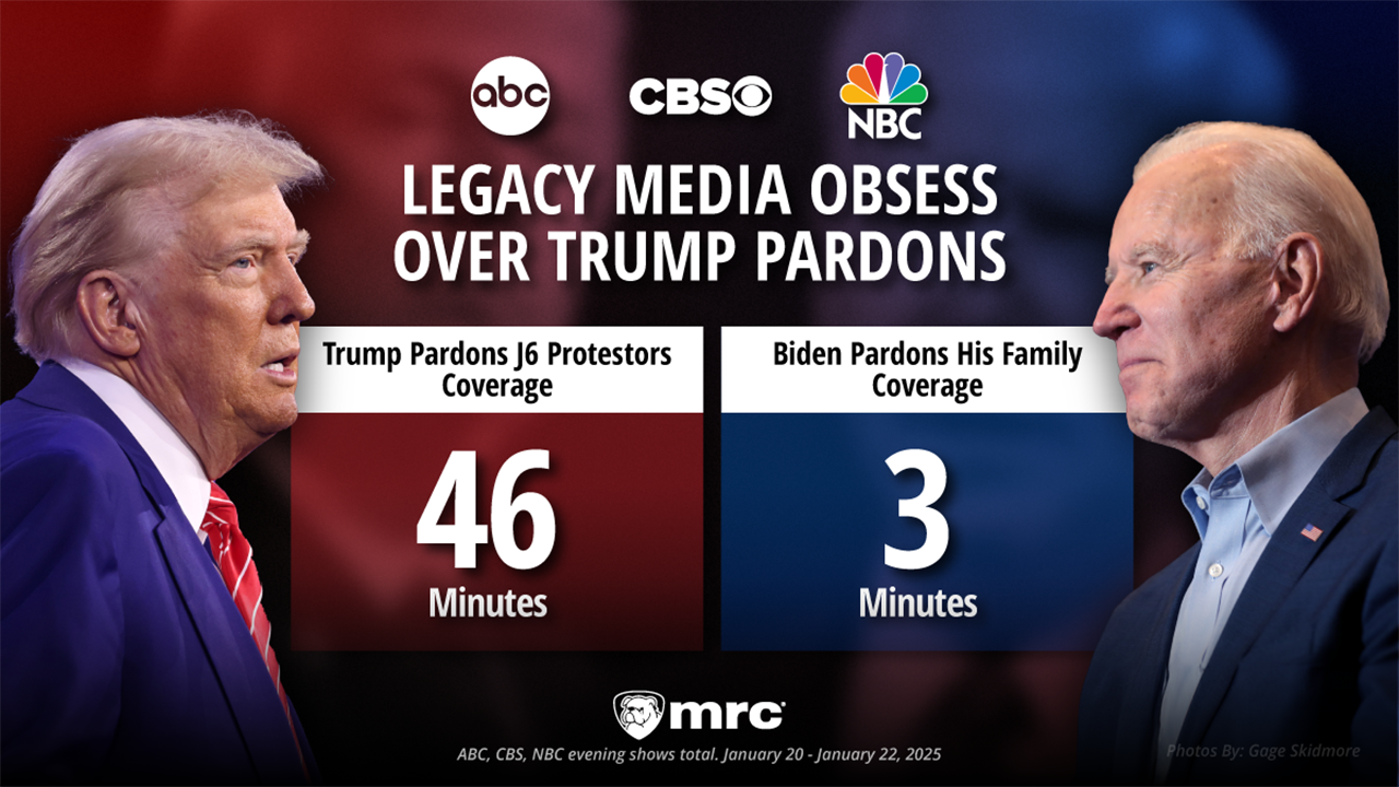 ABC, CBS, NBC spent 46 minutes on Trump Jan. 6 pardons, seconds on Biden family