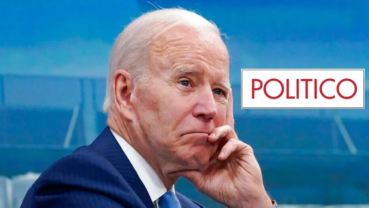 Joe Biden and the Politico logo