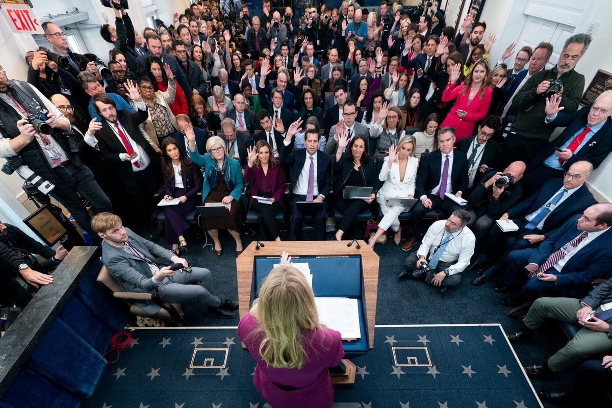 Karoline Leavitt faced down the White House press in her first briefing. It was Trump’s voice that followed