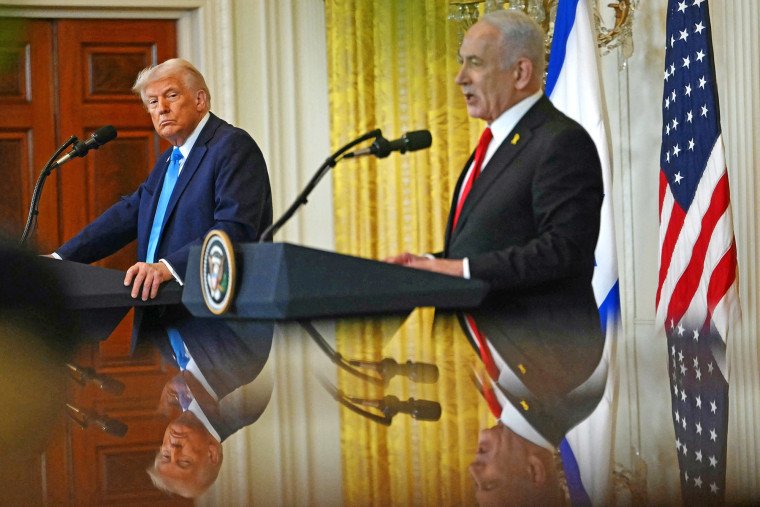 President Donald Trump speaks to Israeli Prime Minister Benjamin Netanyahu on February 4, 2025.