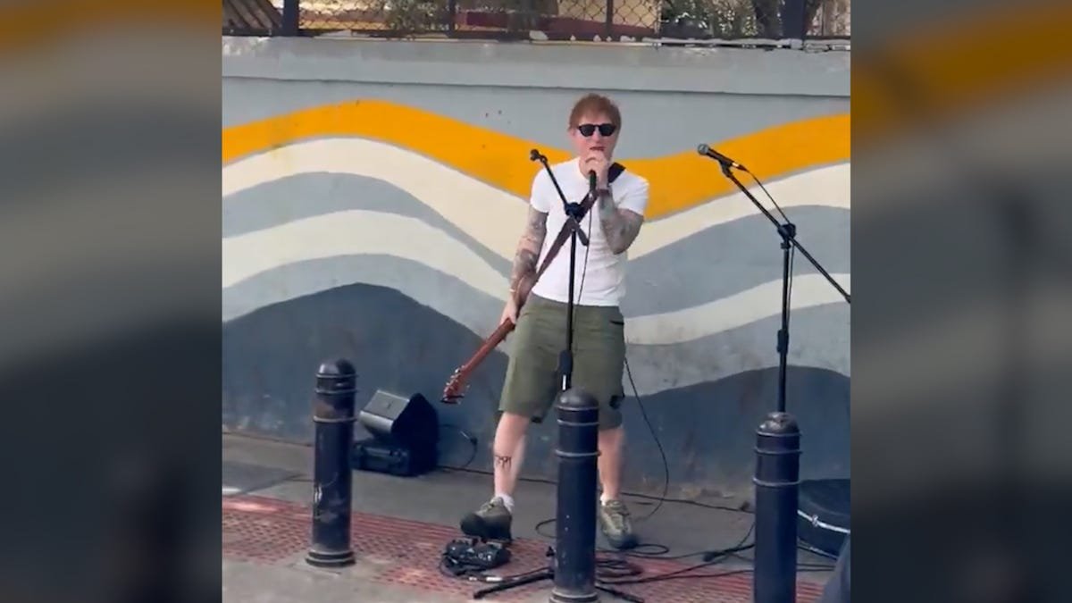 Video shows Ed Sheeran's busking performance stopped by Indian police