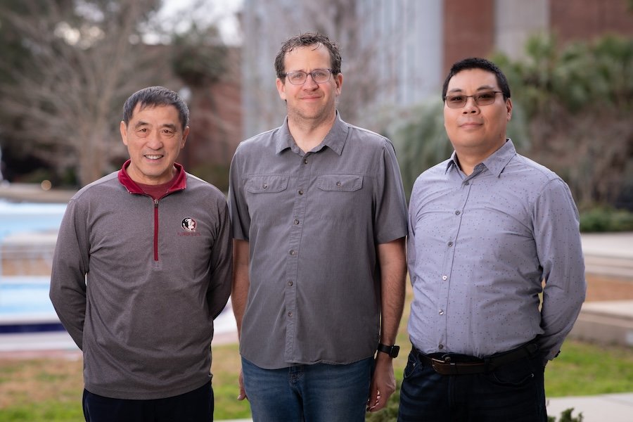 From the left, Ming Ki, Brian data and GO. (Divin Button/FSU College of Arts and Sciences)