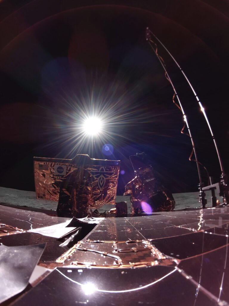 Image of Solar eclipse starting from the lunar Lander on the moon