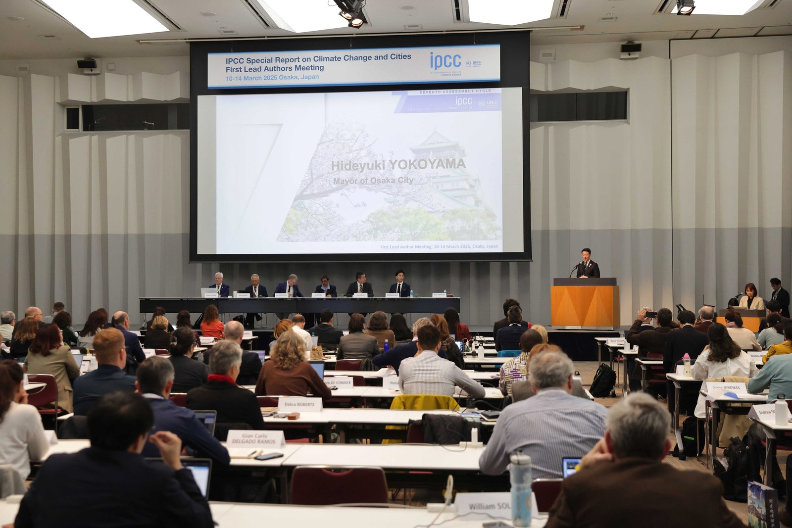 The author team of the IPCC’s Special Report on Climate Change and Cities met this week in Osaka, Japan. Credit: IPCC