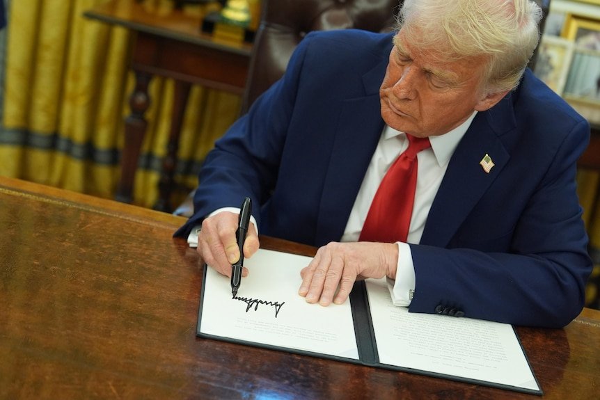 Donald Trump signed a document