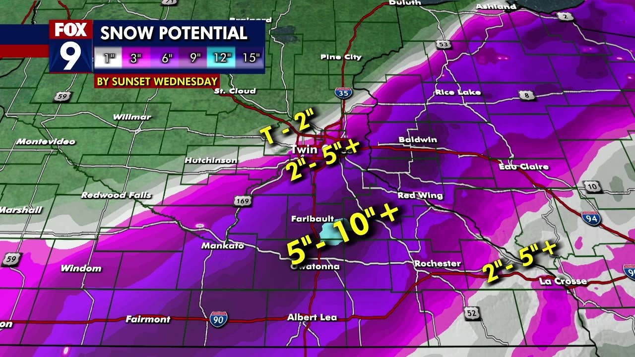 MN weather: Blizzard warning issued for parts of southern MN ahead of Wednesday storm