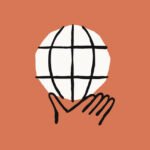 An illustrated Anthropic web search logo (a hand holding a globe) on an orange background.