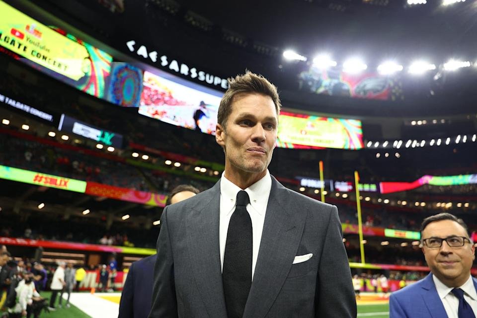 9 February, 2025; New Orleans, LA, USA; Tom Brady is in the field before the Super Bowl Leaks between the Kansas City Chief in the Philadelphia Eagles and the Caesar Superdome. Mandatory Credit: Mark J Ribilas-IMAGN Pictures