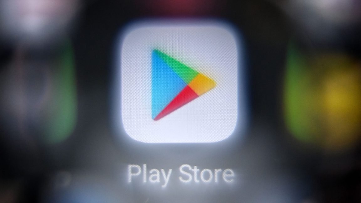 The Google Play store application logo displayed on a smartphone screen.