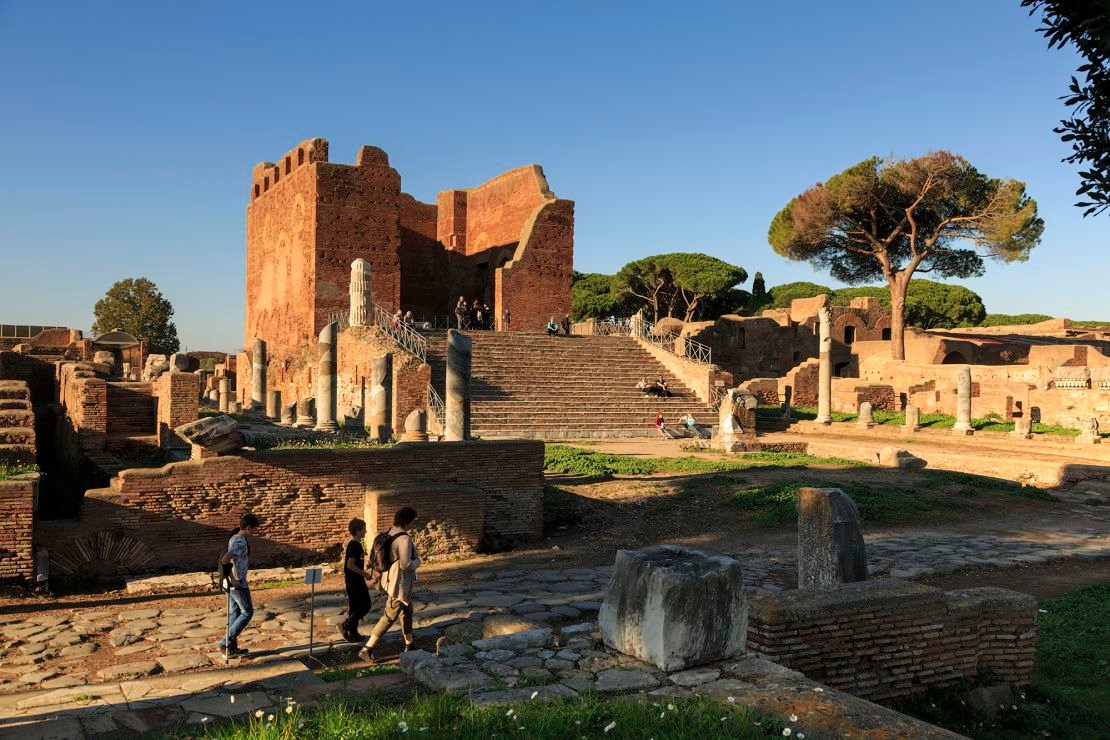 The main temple of Jupiter, Juno and Munrova in Astiya Antika near Rome. The site is well protected by sand dunes.