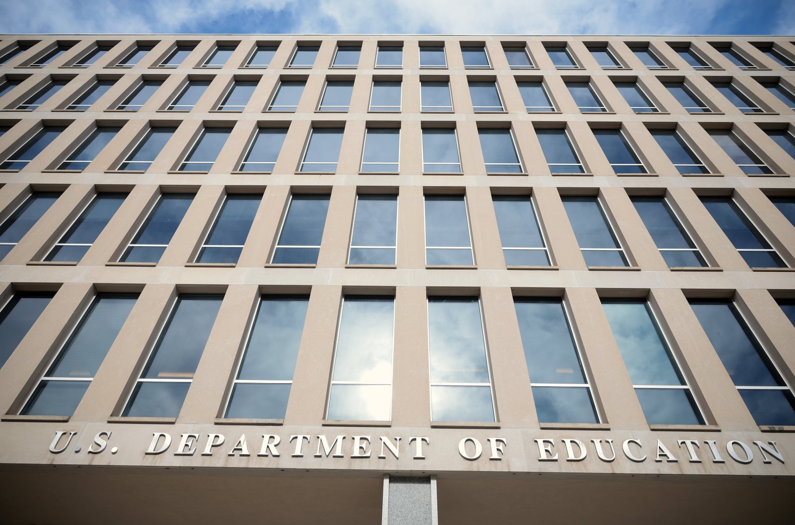 The Department of Education in Washington, DC is laying half its staff this week