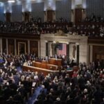 President Donald Trump addresses a joint session of Congress.