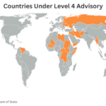 Map Shows Highest Level Warnings Issued to Americans Traveling