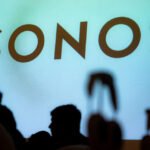 The Sonos logo during a media preview in New York, US, on Wednesday, May 15, 2024.