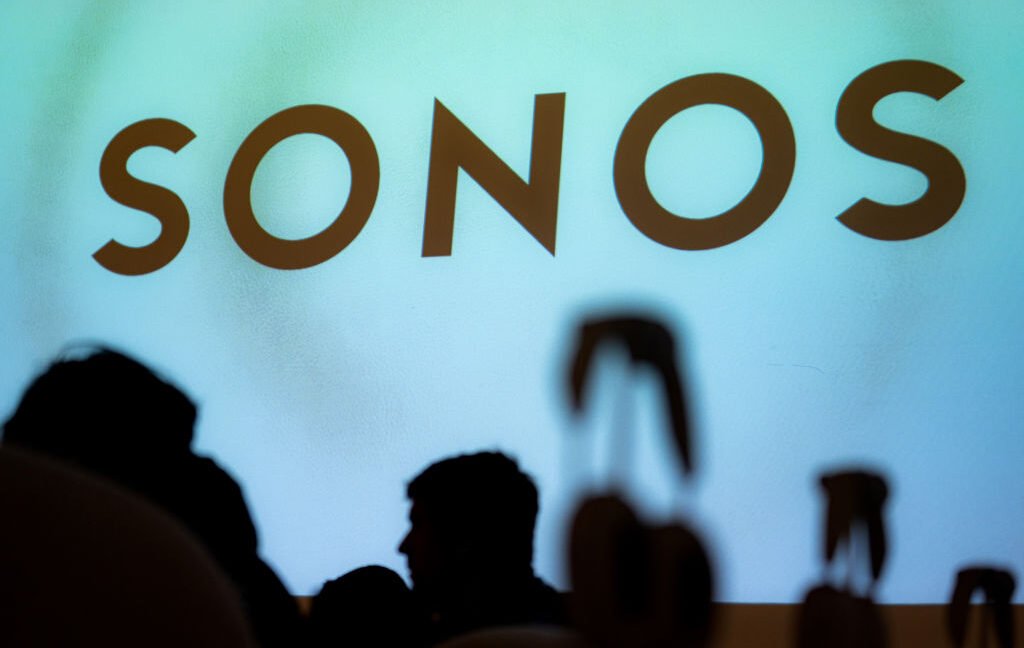 The Sonos logo during a media preview in New York, US, on Wednesday, May 15, 2024.