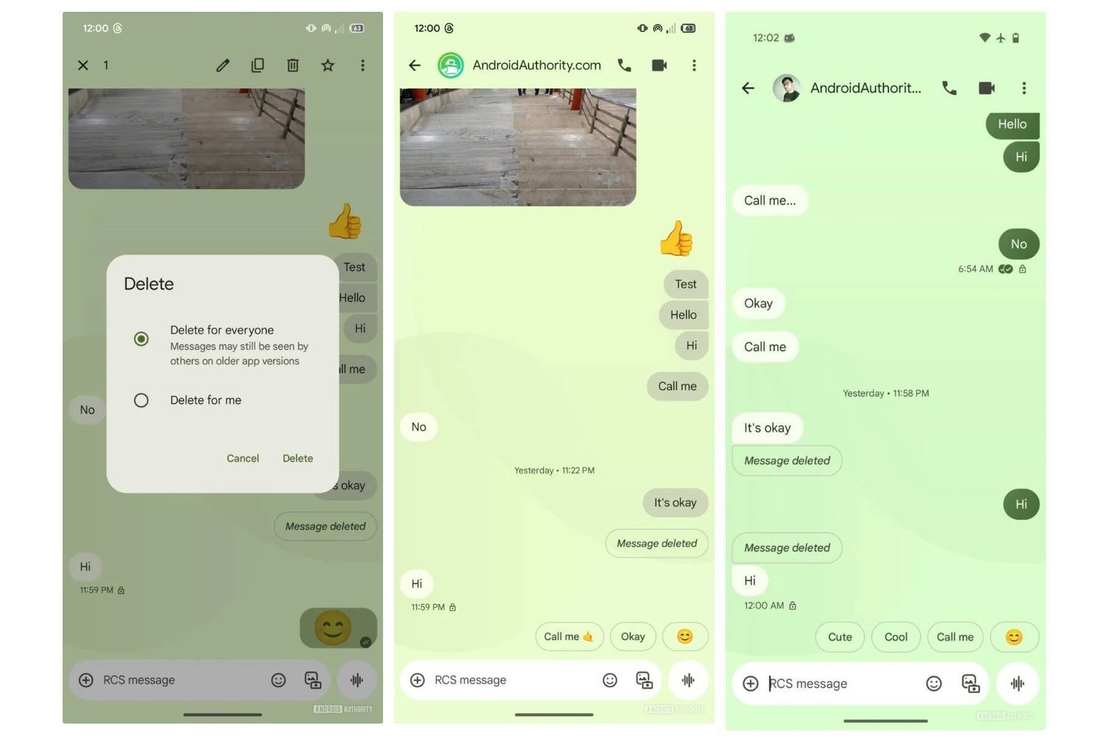 Google messages can introduce 'Deleting for everyone'. | Image Credit - Android Authority - You will finish this Google Messages feature but you hate how it works